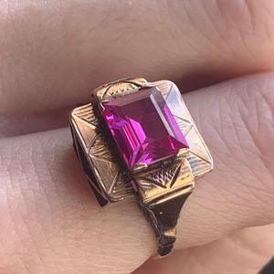 14k Vintage Art Deco Tank Ring
